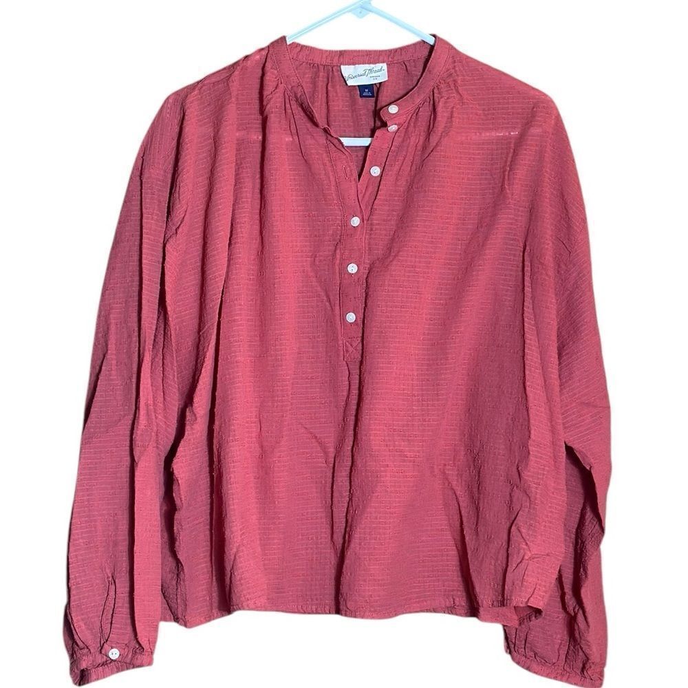 Universal Thread Oversized Long Sleeve Dusty Pink Blouse Size Medium 📦 - Picture 7 of 7